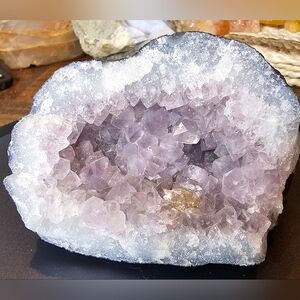 Lavander Purple Geode With A Golden Healer Inclusion!